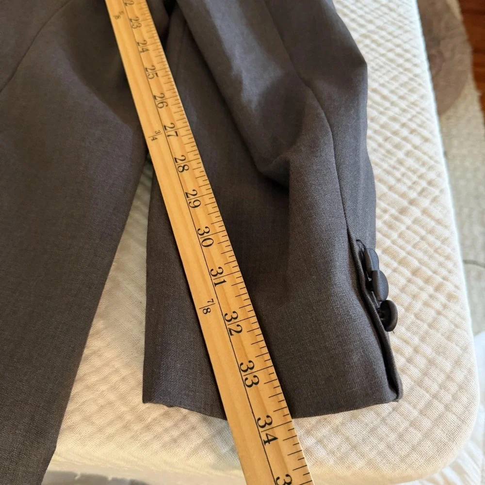 Vera Wang Men's Tuxedo Jacket 54R Gray Wool Satin Trim Formal Blazer Notch Lapel